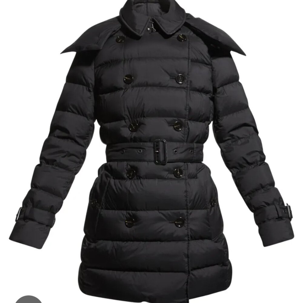 Burberry Brit Quilted Ashwick Puffer Down Coat in Black